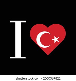 I love turkey text with flag design vector.