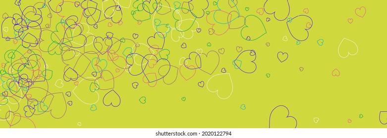 Love Turquoise Red Modern Art Pattern. Bright Party Violet Confetti Purple Simple Romantic Pic. Vector Colorful Multicolor Blue Transparent Modern Design. White Hearts Neon Green Rainbow Print.