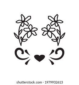 amar dos flores icono de diseño vectorial