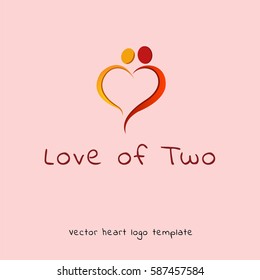 Love of two logo, Vector Heart logotype