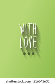 With love typo with shadow vector, wedding theme