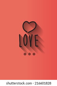 love typo with shadow vector,wedding theme