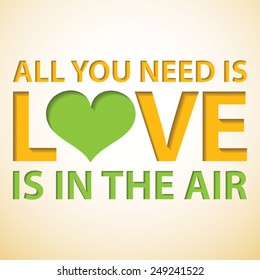 Love typographic card in vector format.