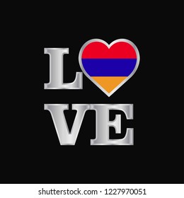 Love typography Armenia flag design vector beautiful lettering