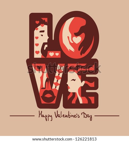 love typography background vector illustration eps 10