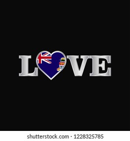 Love typography with Cayman Islands flag design vector