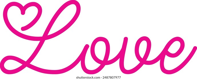 Love typography design on plain white transparent isolated background for card, shirt, hoodie, sweatshirt, apparel, tag, mug, icon, poster or badge