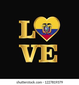 Love typography Easter Island Rapa Nui flag design vector Gold lettering