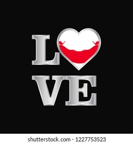 Love typography Ecuador flag design vector beautiful lettering