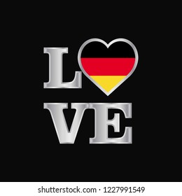 Love typography Germany flag design vector beautiful lettering
