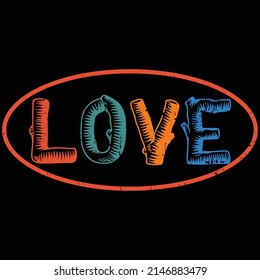 Love typography graphic t-shirt print ready premium vector typography graphic t-shirt Premium Vector