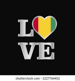 Love typography Guinea flag design vector beautiful lettering