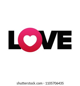 Love Typography with Heart Icon