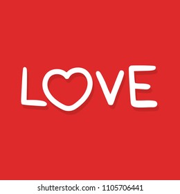 Love Typography with Heart Icon