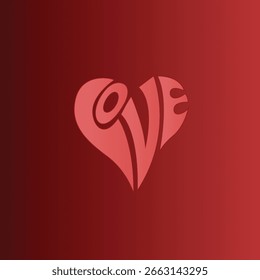 Liebe Typografie Herz Form Logo einzeln 