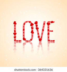 love typography with hearts