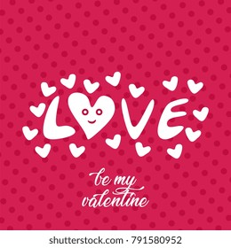 Love. Typography illustration feminine theme. Unusual style 2018.