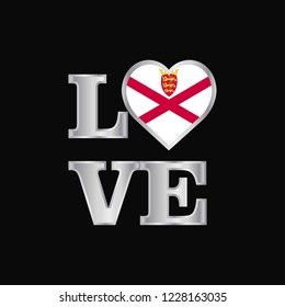 Love typography Jersey flag design vector beautiful lettering