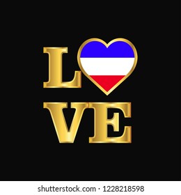 Love typography Khakassia flag design vector Gold lettering