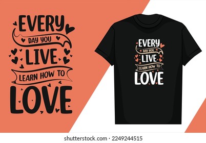 Love typography lettering design love typography t-shirt design valentine typography t-shirt

