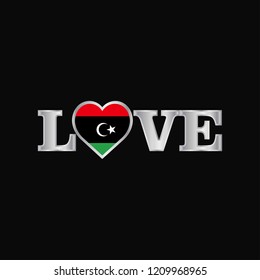 Love typography with Libya flag design vector