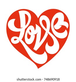 Love typography. Love logotype. Heart typography.