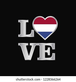 Love typography Netherlands flag design vector beautiful lettering