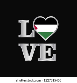 Love typography Palestine flag design vector beautiful lettering