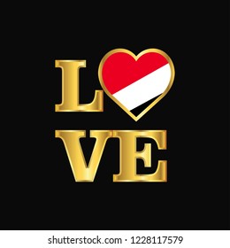 Love typography Principality of Sealand flag design vector Gold lettering
