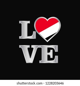 Love typography Principality of Sealand flag design vector beautiful lettering