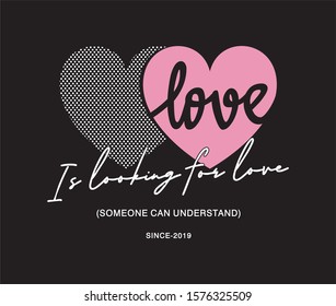 love typography for print t shirt 