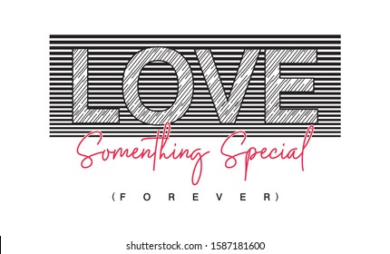 love typography for print t shirt 