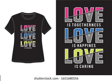 love typography for print t shirt 