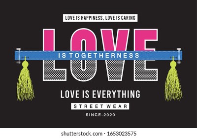 love  typography for print t shirt 