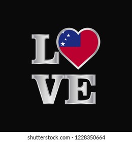 Love typography Samoa flag design vector beautiful lettering
