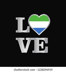 Love typography Sierra Leone flag design vector beautiful lettering