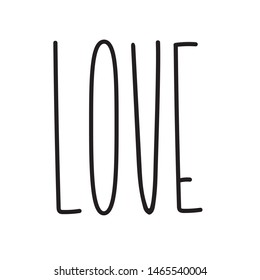 Love typography sign. Romantic text for decoration. Lettering hand drawn. Calligraphy for logo, template. Decorative type for home, print, web, banners, posters. Valentines day text. Wedding type.
