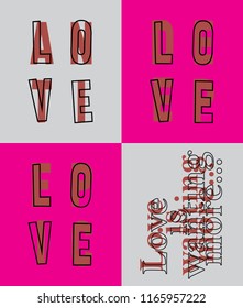 love typography slogan for t shirt printing, Graphic tee and printed tee