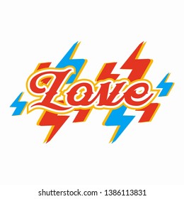 love typography text design - vector design