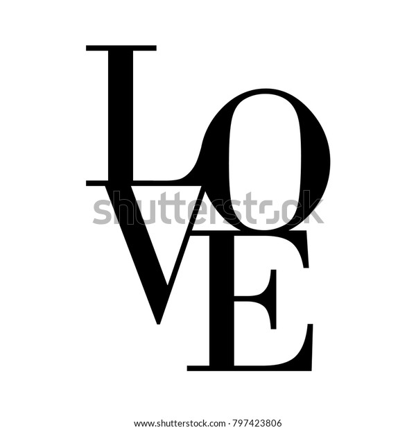 Love Typography Text On White Background Stock Vector (Royalty Free ...