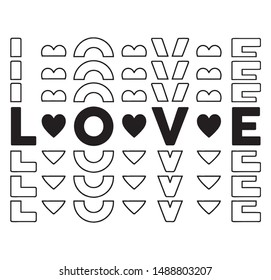 Love typography / Textile graphic t shirt print vector design