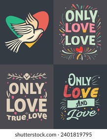 Love Typography T-Shirt Design with Vector  