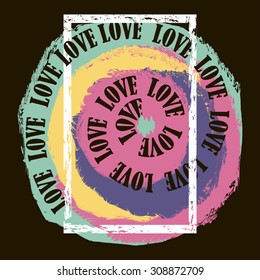 Love. Typography, t-shirt graphics, vectors