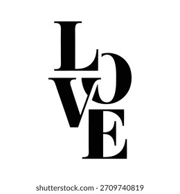 Love typography vector design black