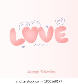 Vector de diseño de vectores de tipografía de amor Vector de material de felicitación