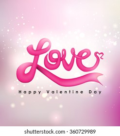 Love typography vector design valentine background concept
