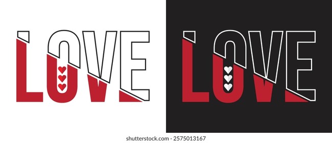 Love typography vector design for valentines day, heart design for t-shirt, mug, card, digital paper.