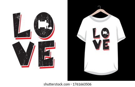 La tipografía "Amor" vectorial angustia la pesca el diseño de camisetas de amante.