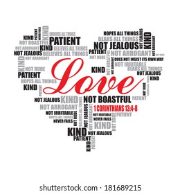 Love typography. Word art vector illustration. Love word cloud