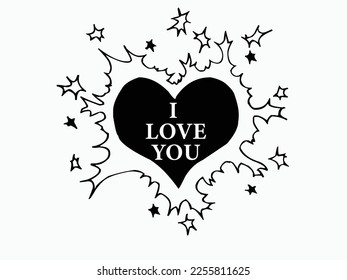 I love u with heart shape